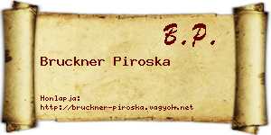 Bruckner Piroska névjegykártya